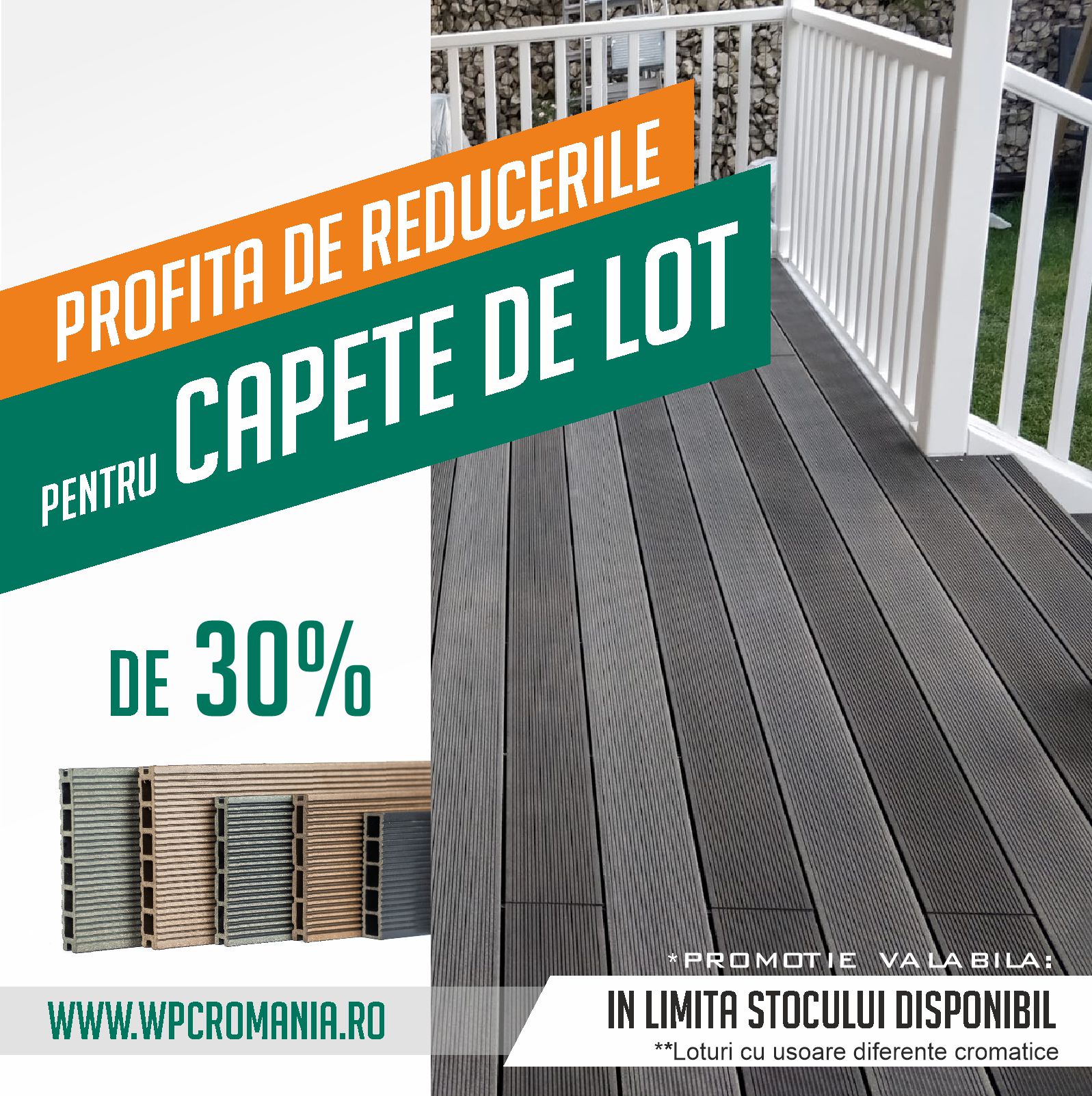 Reduceri speciale la CAPETELE DE LOT pentru Profilele WPC
